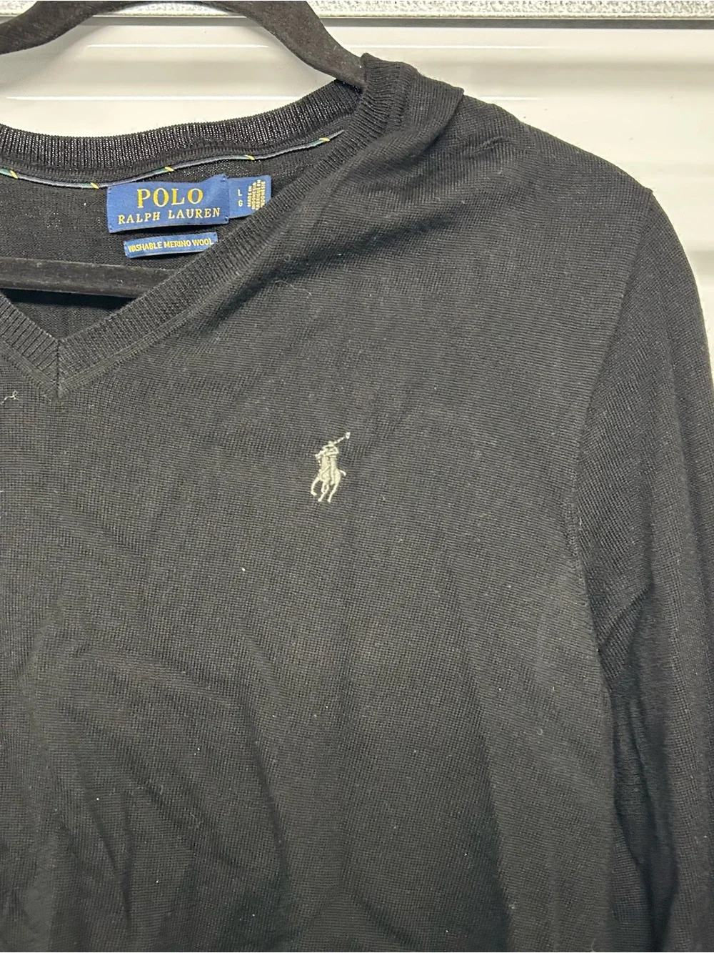 Polo by Ralph Lauren Black V-Neck Pullover Sweater